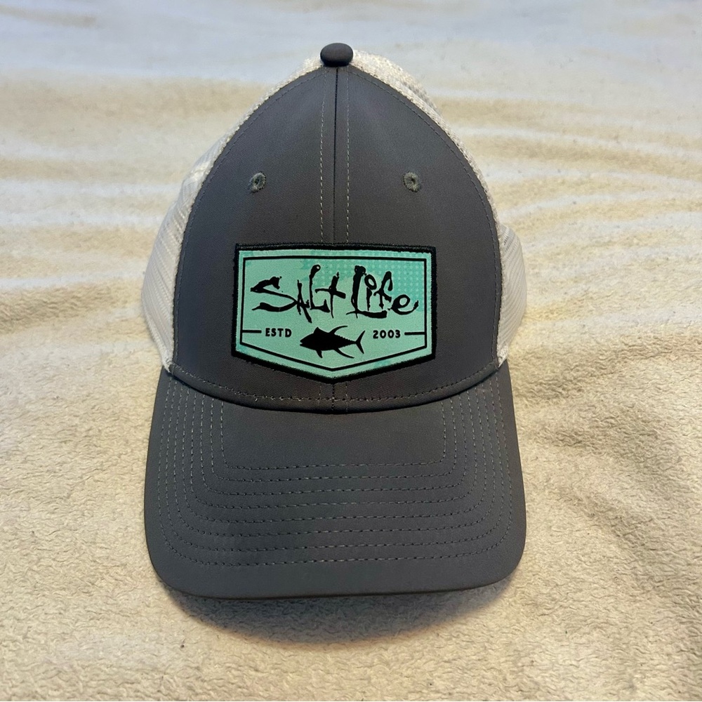 Salt Life Charcoal and White Mesh Cap